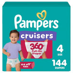 144 Size 4 Pampers Cruisers 360° Diapers