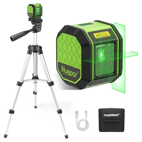 Huepar Self Leveling Green Laser Level Tool With Tripod 100 Ft Range