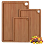 3-Piece Bamboo Cutting Board Set with Juice Grooves