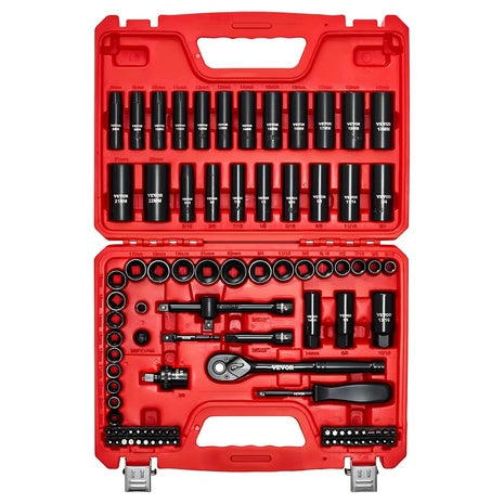 96-Piece Vevor 3/8" Drive Impact Socket Wrench and Bit Set