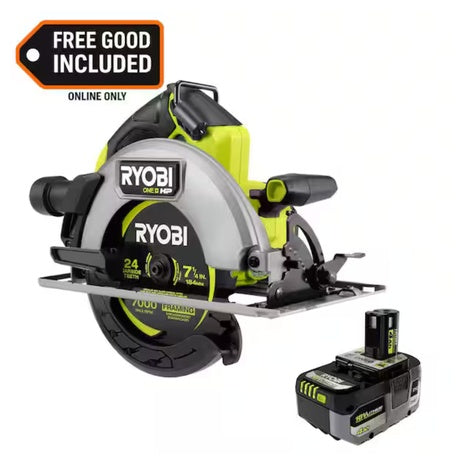 Ryobi ONE+ HP 18V Brushless Cordless 7-1/4" Circular Saw W/ 4.0 Ah Battery