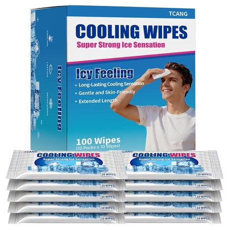 100-Count Disposable Individually Wrapped No-Rinse Cooling Towels