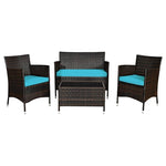 4-Piece Gymax Wicker Patio Conversation Outdoor Rattan Furniture Set (2 Colors)