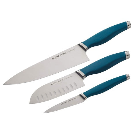 3-Piece Rachael Ray Japanese Stainless Steel Knives Set W/ Sheaths