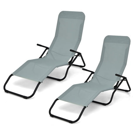 2 Folding Rocker Lounge Chairs