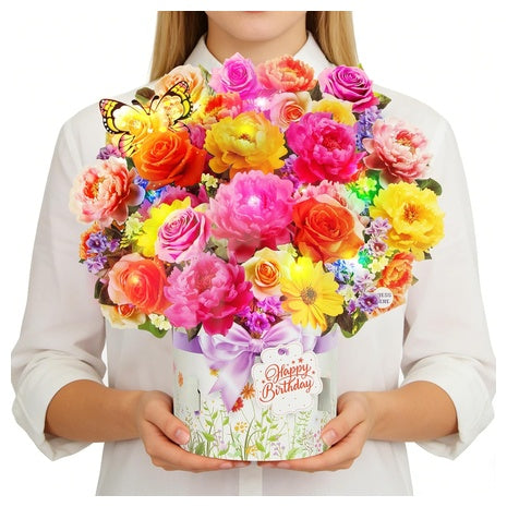 3D Pop-Up Flower Mother’s Day & Birthday Cards with Music & Lights