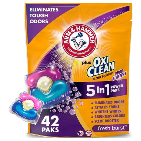 42 Arm & Hammer OxiClean Odor Blasters Laundry Detergent Power Paks