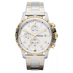 Fossil Men's Chronograph Dean Two-Tone Stainless Steel Bracelet Watch