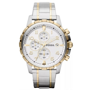 Fossil Men's Chronograph Dean Two-Tone Stainless Steel Bracelet Watch