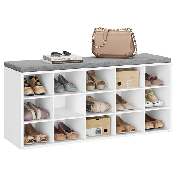15 Compartment Shoe Rack Bench