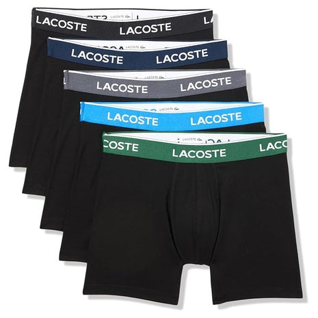 5-Pack Lacoste Men's Cotton Stretch Essentials Boxer Briefs