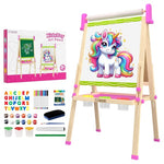 Double-Sided Wooden Kids Art Easel with Paper Roll