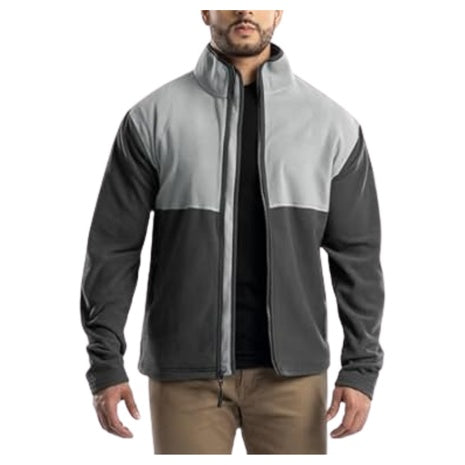 Men's Color Block Micro Fleece Mock Neck Jacket