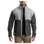 Men's Color Block Micro Fleece Mock Neck Jacket