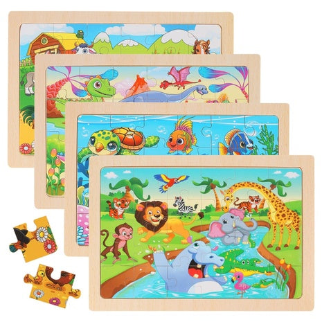 4 Wooden Kids Puzzles