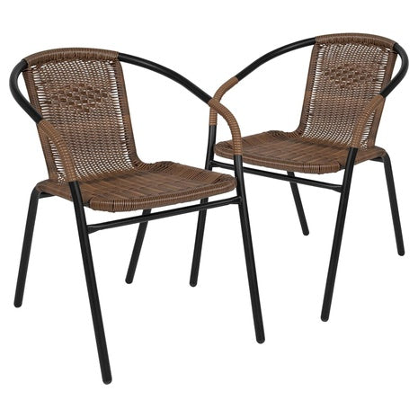 2 Rattan Bistro Dining Chairs