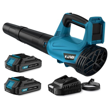 Electric Cordless Leaf Blower with 2 Batteries & Charger