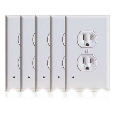 5 Outlet Covers with Built-In LED Night Lights