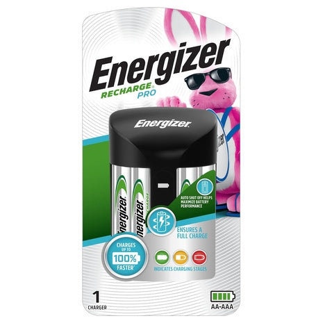 Energizer Recharge Pro Rechargeable Battery Charger With 4 NiMh AA Batteries