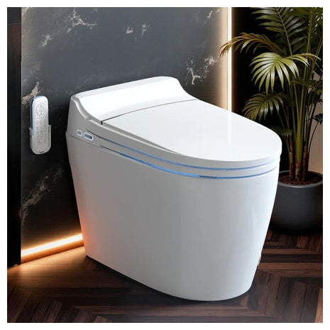 Tankless Heated Seat & Dual Auto Flush Smart Toilet With Bidet