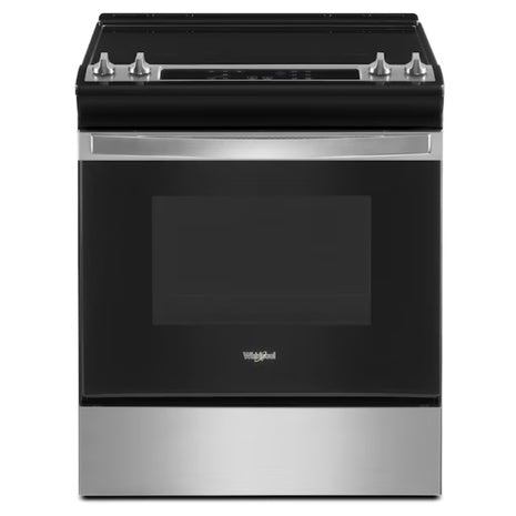 Whirlpool 30"Glass Top 4 Burners 4.8-cu Ft Slide-In Electric Range