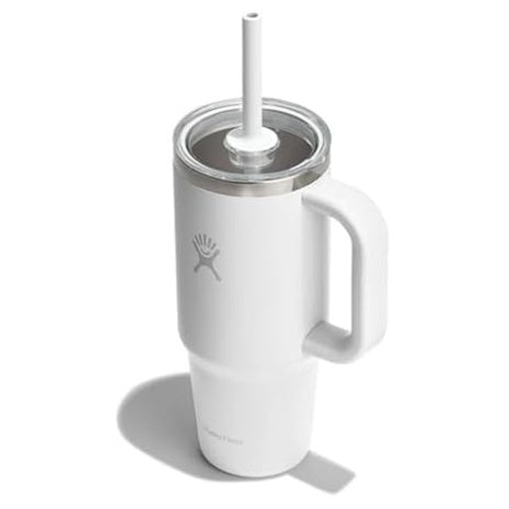 24oz Hydro Flask Insulated Travel Tumbler With Clear Lid & Straw