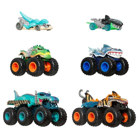 Hot Wheels Sharks vs Dinos Monster Trucks & Cars Multipack
