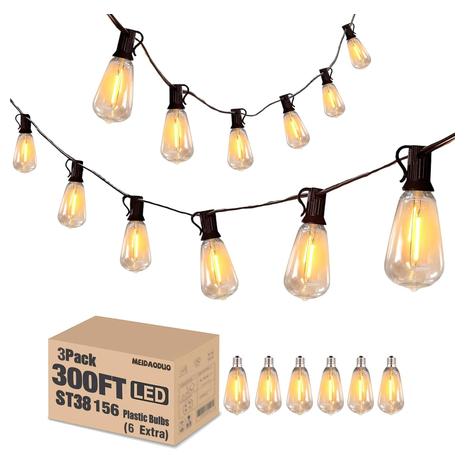 300-Ft Outdoor Waterproof String Lights