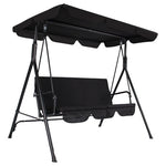 Arlmont & Co. 3-Person Porch Swing With Adjustable Canopy