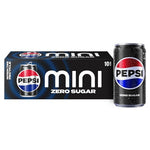 10 Mini Cans Pepsi Zero Sugar