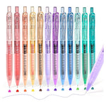 12-Piece 0.5mm Quick-Dry Retractable Gel Pen Set