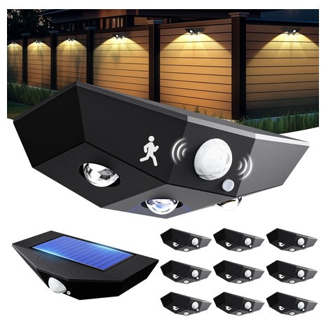 12 Pack Solar Motion Sensor Fence Lights