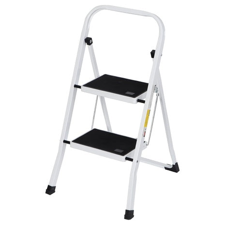 2-Step Foldable Step Ladder with Wide Anti-Slip Pedals