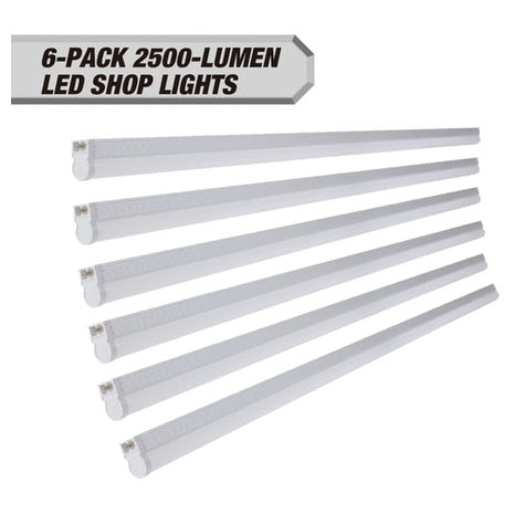 6-Pack Hyper Tough 4ft LED Shop Lights (2500 Lumens)