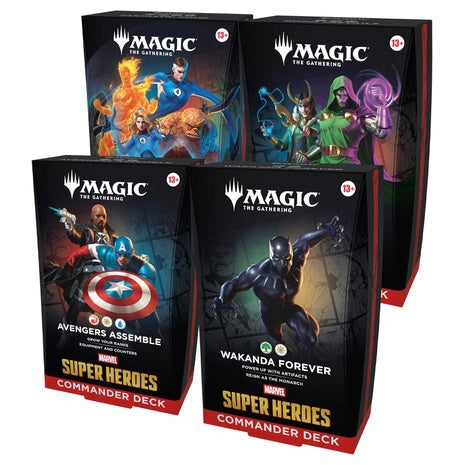 Set Of 4 Magic: The Gathering: Marvel Super Heroes Commander Decks