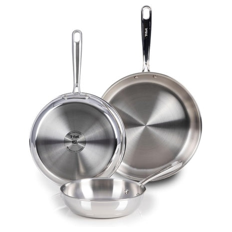 3-Piece T-Fal Pro Tri-Ply Stainless Steel Frypan Set