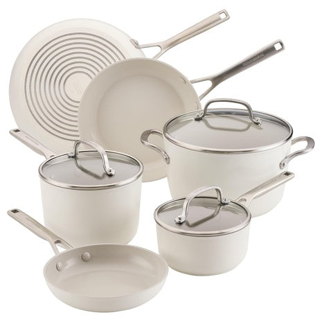 9-Piece KitchenAid Hard Anodized Ceramic Induction Nonstick Cookware Set w/ Stainless Steel Handles