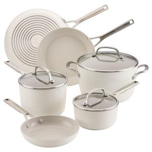 9-Piece KitchenAid Hard Anodized Ceramic Induction Nonstick Cookware Set w/ Stainless Steel Handles