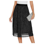 Women's Stretch Waist-Band Sparkly Skirt (4 Colors)