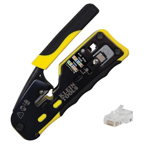 Klein Tools Ratcheting Data Cable And RJ45 Crimp Tool With 50-Pack CAT6 Plug (80024)