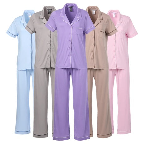 Moonstruck Short Sleeve Notch Collar Pajama Set