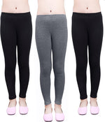 3-Pack Cotton Solid Girls Leggings