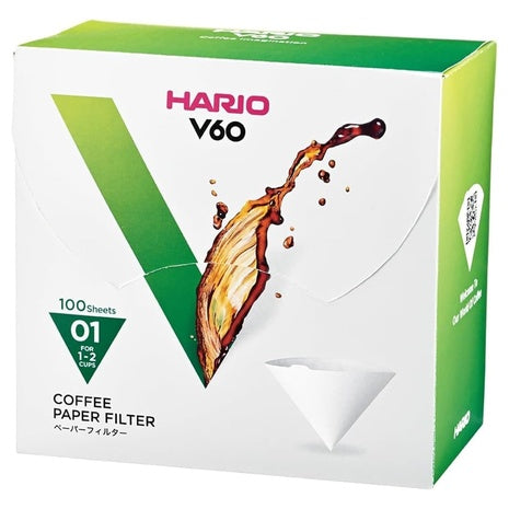 100 Hario V60 Paper Coffee Filter (Sizes 1 & 2)