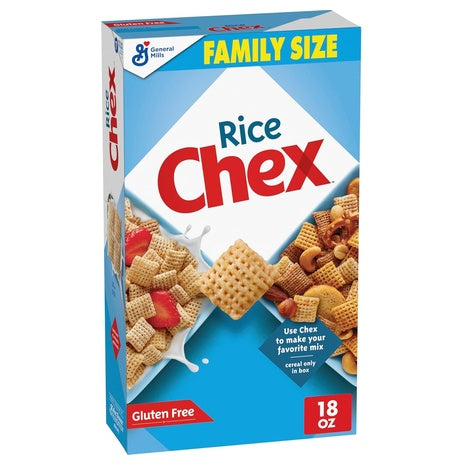 Family Size Box Rice Chex Breakfast Cereal (18oz)
