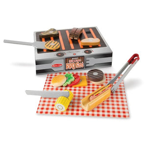 Melissa & Doug Grill and Serve BBQ Set w/ Pretend Play Toy Food & Kitchen Accessories