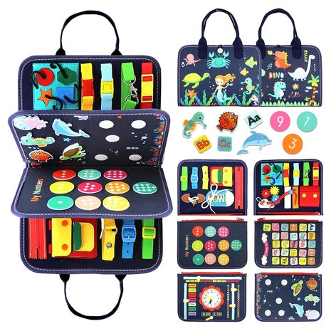 Montessori Busy Board & Busy Book Travel Sensory Toy