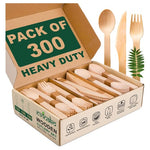 300-Piece Wooden Cutlery Set