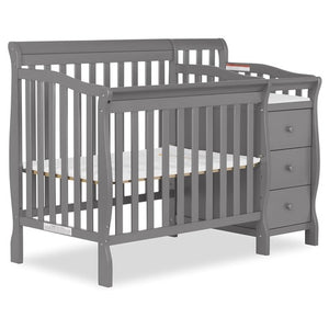 Dream On Me Jayden 4‑in‑1 Mini Convertible Baby Crib & Changer with Storage