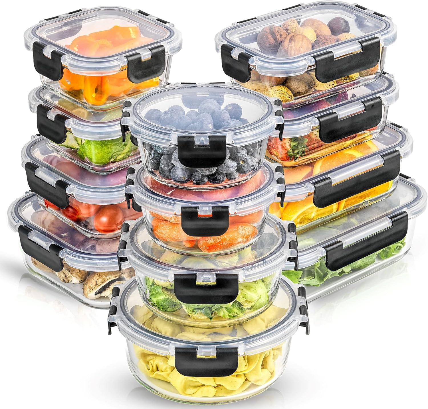 24 Piece Glass Storage Containers with Lids