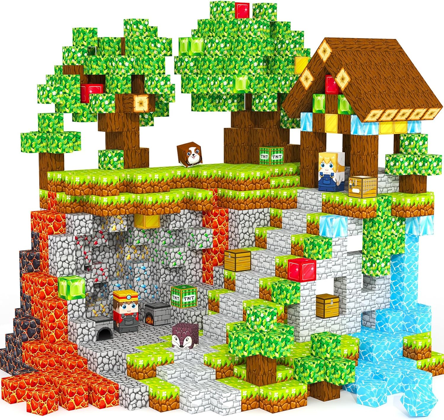 100-Piece ORZbb Magnetic Tiles Building Blocks Sensory STEM Toy